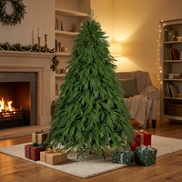 Sapin de Noël artificiel en PVC et PE mélangé de 150 cm, 180 cm, 210 cm avec support métallique pour la décoration des fêtes, pour le salon, montage facile