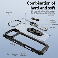 Anneau Béquille Téléphone étui pour iphone 17Air 16E 16 15 14 13 12 11 Promax XS XR 8 7 Plus Quatre Coins Couverture De Protection Complète