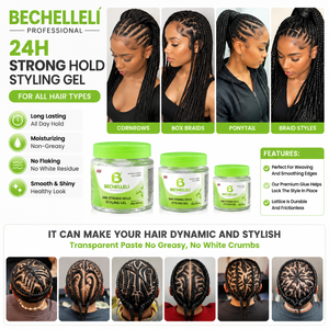 Gel Coiffant Bio Professionnel Sans Alcool Nourrissant Fixateur de Bords pour Cheveux 4C, Tenue Extrême 24H, Gel Tressage Marque Privée - Product Image 1