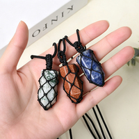 Collier en cristal de charme en gros, pendentif hexagonal en cristal pour la décoration