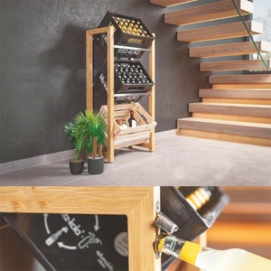 Étagère à boissons <span class=keywords><strong>en</strong></span> bambou à 3 niveaux, support pour caisses de bière, certifié qualité alimentaire, porte-<span class=keywords><strong>vin</strong></span>, étagère de rangement pour boissons pour la cuisine - Product Image 2