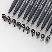 Ensemble de stylos marqueurs à pointe fine, 12 tailles de pointe, imperméables, pour la peinture artistique et le dessin