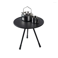 Table d'appoint ronde pliable pour jardin en acier au carbone, table de bistrot pour balcon, table basse pour cuisine, extérieur, portable, hauteur réglable