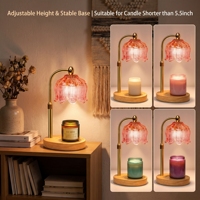 Lampe chauffe-cire en verre en forme de tulipe verte réglable, sans flamme, pour la fonte de cire parfumée, idéale pour les cadeaux