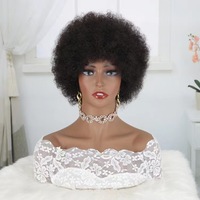 Perruque Courte Afro Kinky en Cheveux Humains Brésiliens Remy Sans Colle avec Frange – Prix Usine – Vente en Gros