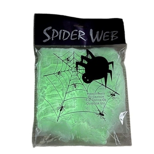 Decorazione della casa stregata per festa di Halloween luce nel fondente in cotone ragnatela luminosa - Product Image 1