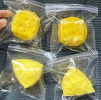 Jouet Squishy Bloc de Fromage Kawaii Prêt à Expédier, Jouet Anti-Stress en TPR en Forme d'Aliment pour Tendances TikTok et Dropshipping