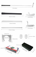 Kit de putter de golf en alliage d'intérieur détachable portable OEM de taille mini avec pratique de voyage à deux balles et coupe à trous