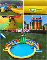 Parque de juegos al aire libre Piscina Inflable Parque acuático Piscina Toboganes inflables de agua para la venta