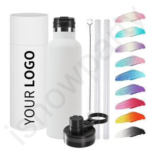 Custom Logo Vacuum <b>Flasks</b> <b>with</b> <b>Straw</b> Lid BPA-free Stainless Steel Travel Sport Water Bottle for Gift - Product Image 2