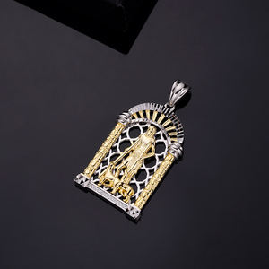 925 perak murni simbol keagamaan Kristen Sam Lazaro liontin untuk pria - Product Image 3