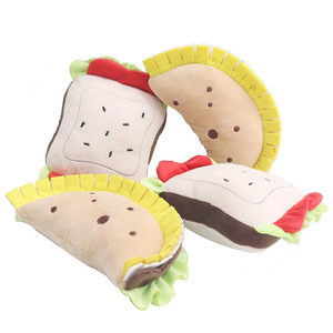 Plush <b>Squeaky</b> Dog <b>Toy</b> Simulation Sandwich Toast Food Shape Bite Resistant Pet Chew <b>Toy</b> for Small Medium Dogs Interactive <b>Toys</b> - Product Image 1