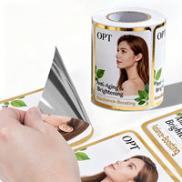 Rouleau d'étiquettes personnalisées pour flacons de lotion, impression BOPP argentée, étiquettes imperméables pour produits cosmétiques et soins de la peau, emballage de marque supérieure PT