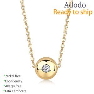 Popular Twin High Sense Jewelry 18K chapado en oro plata S925 collar cadena colgante Moissanite joyería Collar para mujer - Product Image 1