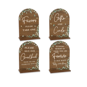 4 Pack Memorial <strong>Table</strong> Sign for <strong>Wedding</strong> Wooden Reception Decor Sympathy Gift in Loving <strong>Memory</strong> <strong>Table</strong> Sign - Product Image 1
