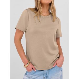 Camiseta de Manga Corta para Mujer FOXA, 100% Algodón Jersey, Antiarrugas, Básica, Informal, para Verano - Product Image 5