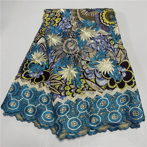 Gold Sand Grand Super African Wax Prints Tela 6 Yardas Cordón de guipur bordado de lujo de alta calidad - Product Image 6