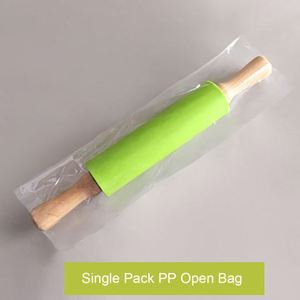 Custom Wholesale Non-Stick Silicone <b>Rolling</b> <b>Pin</b> Wooden Handle Pastry Dough Flour Roller Kitchen Cooking Baking Tool - Product Image 5