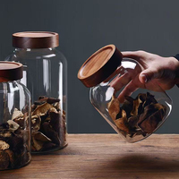 Vente en gros de pots en verre de grande capacité avec couvercle en spirale, pot de stockage alimentaire écologique pour la cuisine, récipient de stockage hermétique de grande taille