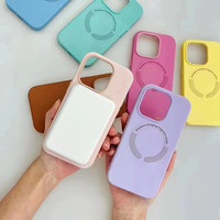 Coque en cuir mince en microfibre pour iPhone 14 Pro Max, étui de téléphone à charge sans fil avec feuille magnétique et anneau arrière