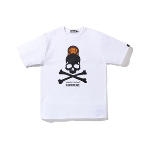 2023 Hot Bán Phong Cách Mới Co-Thương Hiệu <span class=keywords><strong>Skull</strong></span> T-<span class=keywords><strong>Shirt</strong></span> Cho Nam Giới Và Phụ Nữ Với Kích Thước Châu Á Áo Sơ Mi Màu Đen Áo Sơ Mi Trắng - Product Image 3