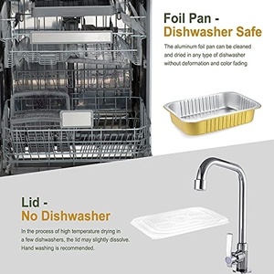 Conteneur en aluminium jetable de 3500 ml, robuste, doré, écologique, pour l'emballage alimentaire - Product Image 3