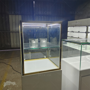 Exhibición <span class=keywords><strong>de</strong></span> aluminio <span class=keywords><strong>y</strong></span> <span class=keywords><strong>madera</strong></span> para Joyería Moderna, escaparate <span class=keywords><strong>de</strong></span> <span class=keywords><strong>cristal</strong></span> bloqueable con forma especial, gabinete <span class=keywords><strong>de</strong></span> joyería <span class=keywords><strong>de</strong></span> pie con espejo - Product Image 3