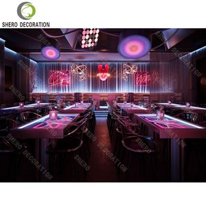 Fashion Night Club Interior Design Custom High End Luminous Bar Counter Design Night Club <b>Lighting</b> Bar Night Club Supplies - Product Image 5