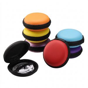 Factory Direct EVA Earphone Case Zippered <b>Cable</b> Organizer Pouch 8*8CM Handmade Bulk Wholesale Custom Logo ODM OEM Earbuds <b>USB</b> - Product Image 1