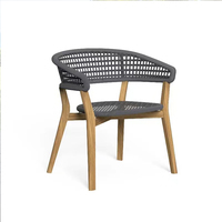 Jardin extérieur loisirs café vigne ensemble chaise de salle à manger meubles en bois massif