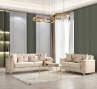 Chaise de canapé très simple de style italien ensemble de salon en cuir Luna 2 pièces ensemble de salon moderne en ivoire ensemble de canapé