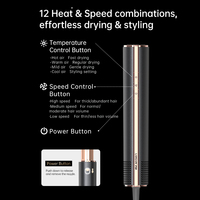 LANSAM LS-7001 2025 Styler multifonction créatif tout-en-un avec moteur sans balais, 3 vitesses, 4 réglages de chaleur, 1300W, styler à cheveux auto-bouclant