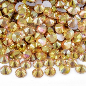 OLeeya Strass en vrac, Strass en verre brillant AB, Cristaux à dos plat non thermocollants, Strass AB pour la décoration DIY - Product Image 4