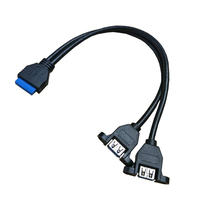 2 puertos USB 3,0 Cable adaptador de 20 pines tipo hembra placa base encabezado 3A carga rápida trenza TPE nuevo Cable de extensión de computadora
