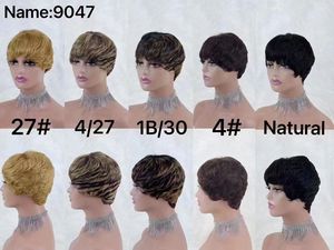 8$ Promotion Letsfly Wholesale <b>Cheap</b> Price Pixie Short Cut Wigs Machine Made Non Lace 100% Human Hair Brazilian Hair Colored Wig - Product Image 3