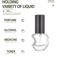 Flacon pulvérisateur de parfum en verre transparent avec logo personnalisé, forme de pomme ronde, avec bouchon en aluminium, vide, rechargeable, mini flacon d'échantillon de parfum