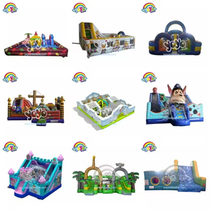 Toboggan Gonflable Happy Pig pour Parc d'Attractions, Zones de Rebond Rose et Blanc, Matériau Anti-Perforation, Activités de Maternelle - Product Image 4