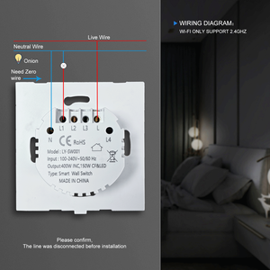 LangYeao HomeKit Apple ab/İngiltere WiFi BLE akıllı işık dokunmatik duvar anahtarı 1/2/3/4 Gang uyumlu Alexa Google ev 10A Max 240V PC - Product Image 5
