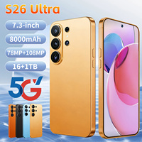 Téléphones Mobiles S26 Ultra Écran Complet 7,3 Pouces 16 Go de RAM 1 To de ROM Android 15 Double Appareil Photo 78MP 108MP Batterie 8000 mAh Vente en Gros