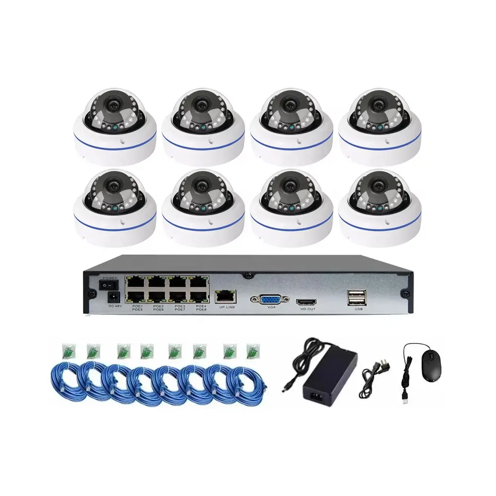 Купольная система видеонаблюдения, 4K POE IP-камеры с аудио, 8 каналов, POE IP, система видеонаблюдения, 8 Мп XMeye, металлическая купольная IP-камера IP66, комплект NVR