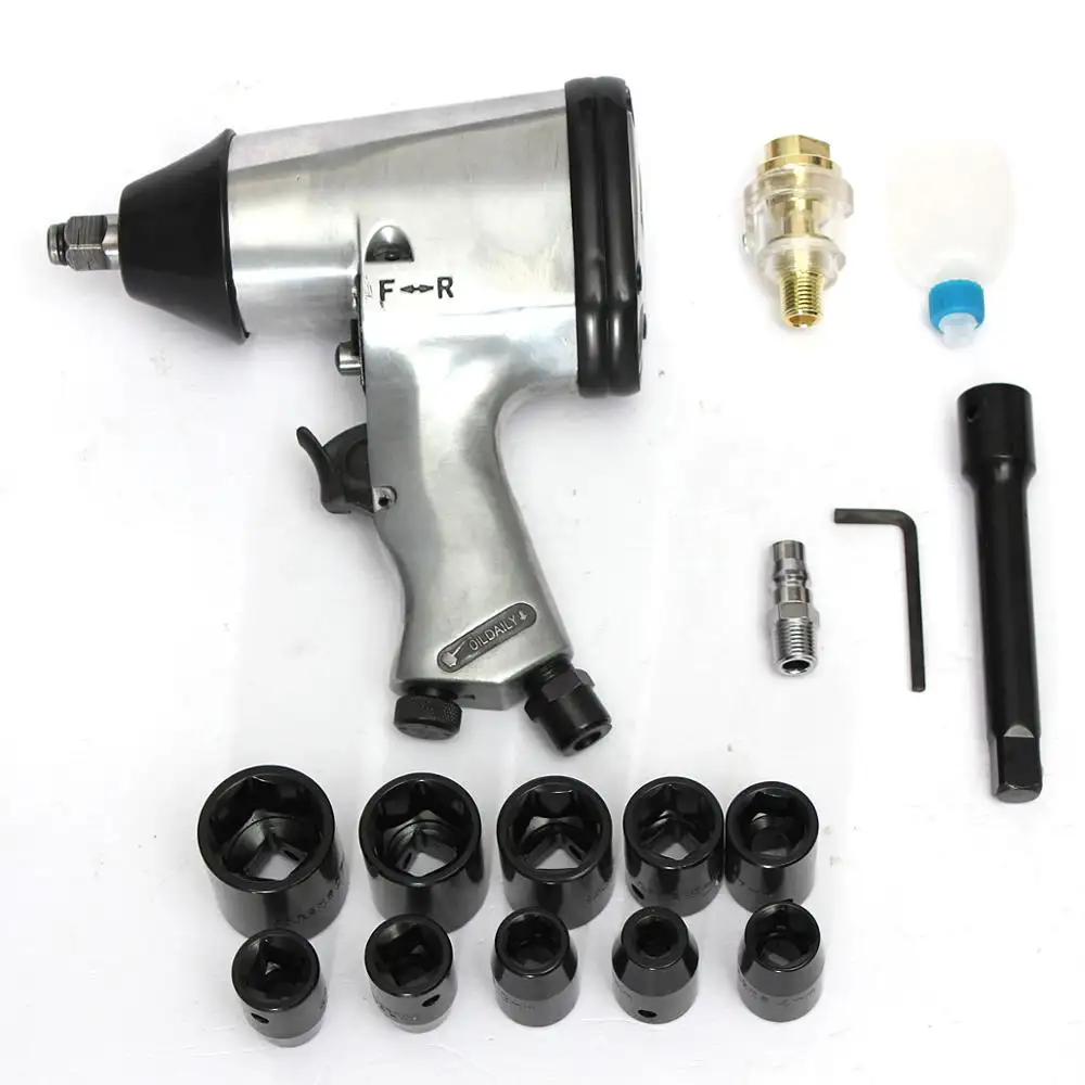 17 Pz/set 1/2 "Air Impact Wrench Kit Sonaglio per Pistola Strumento di Presa Di Corrente