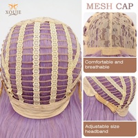 Perruque Ombrée Violet-Orange à Ondulations Souples en Fibre Haute Température, Boucles Longues et Volumineuses pour Femme, Usage Quotidien, Vacances, Cosplay, 30 Pouces