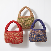 Mini sacs à main bohèmes en raphia avec bandoulière, fermeture ouverte, toutes saisons, sacs pour femmes, options de couleurs rouge, vert, bleu