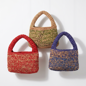 Bolso de Mano Mini Bohemio de Rafia con Correa de Mano, Cierre Abierto, para Todas las Temporadas, Opciones de Color Rojo, Verde y Azul - Product Image 6