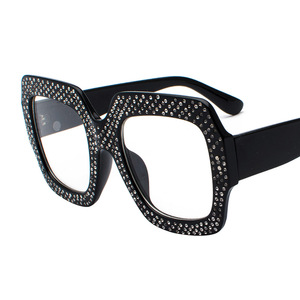 Maidis Square Sunglasses <b>Black</b> <b>Frame</b> With Rhinestones UV400 Women Fashion - Product Image 5