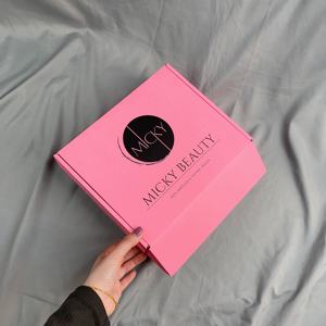 Caja de Envío Corrugada Rosa Completa - Caja Tipo Avión Rosa por Dentro y por Fuera para Empaquetado de Comercio Electrónico con Marca - Product Image 1