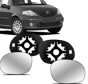 Lentille de rétroviseur avec base pour Citroën Rétroviseur <span class=keywords><strong>C3</strong></span> 2002-2010 et Xsara Picasso 1999 à <span class=keywords><strong>2007</strong></span> - Product Image 1