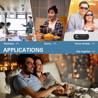 Projecteur LCD à courte focale WiFi 5G Android 9.0, 800 lumens, 1080P, home cinéma 3D, haut-parleurs intégrés, portable