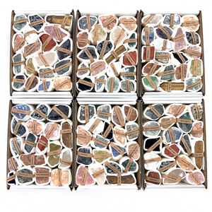 Caja de regalo de piedra de color mezclado en bruto de cristal crudo natural al por mayor con nombre de piedra - Product Image 3