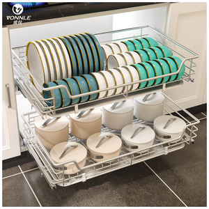 Organizador de <span class=keywords><strong>Cocina</strong></span> Moderno y Económico de Acero Inoxidable, Cesta Extraíble <span class=keywords><strong>para</strong></span> Instalación en Gabinetes - Product Image 4